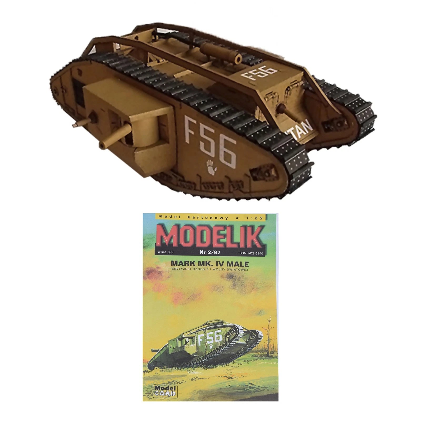 1/25 Scale Uk Mark Mk Iv Male Tank Model Set Military Puzzle Kit