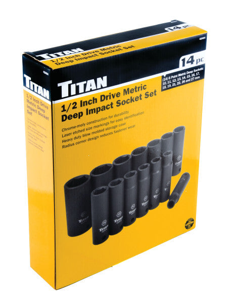 Titan 14-Piece Metric Deep Impact Socket Set by Titan