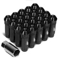 J2 7075 Forged Aluminum M12 X 1.5 7cm Open-end Lug Nut Set W/key Black