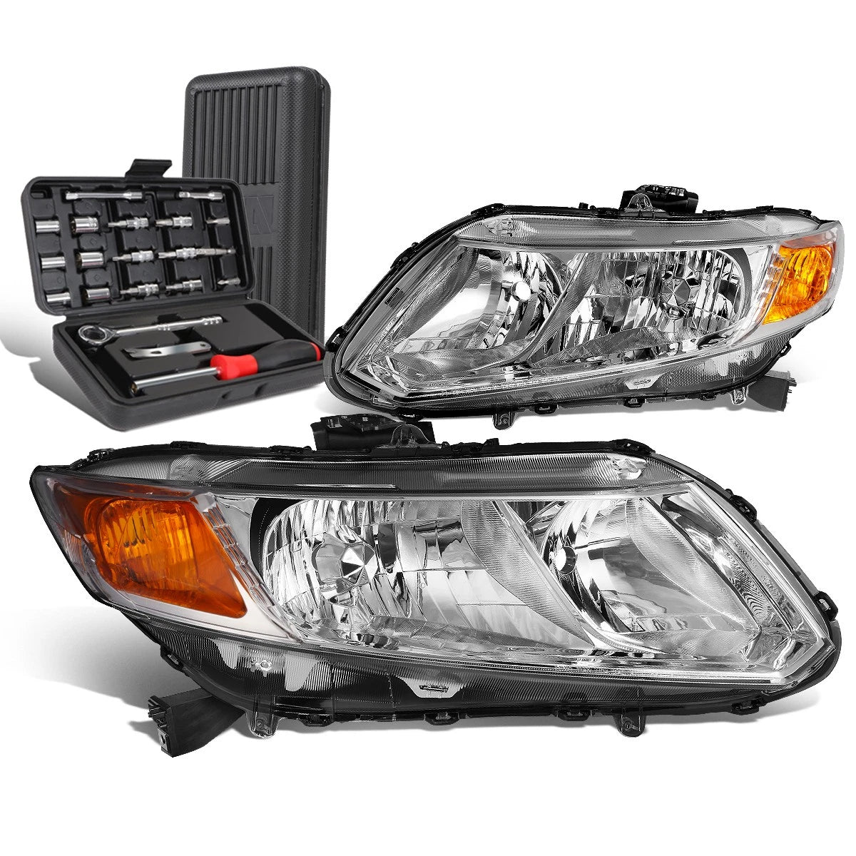 For 2012-2015 Honda Civic Pair Chrome/amber Signal | Built Supply Co