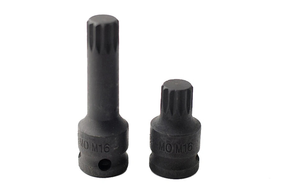 1/2" Dr Spline Impact Socket Bit VAG Hub Caliper 43/78mmL M14,16,18 Individual