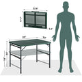 3ft Picnic Grill Table Portable Folding Camping Table w/Aluminum