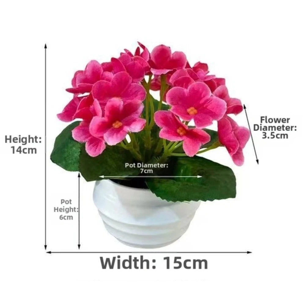 Violet Flower Bonsai Fake Plant In Pot For Contemporary For Home Decor