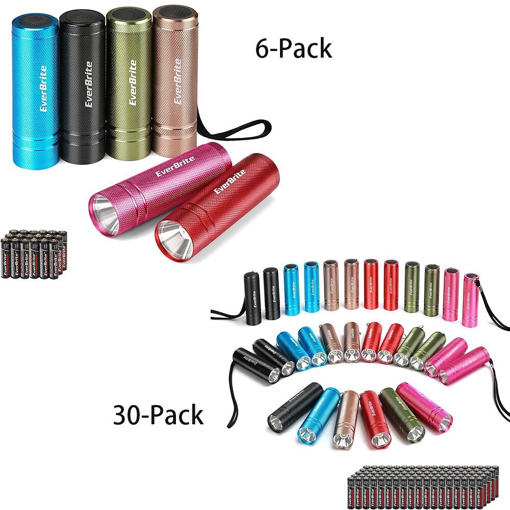 EverBrite 30Pack/6Pack Mini Flashlight Sets Aluminum LED Handheld