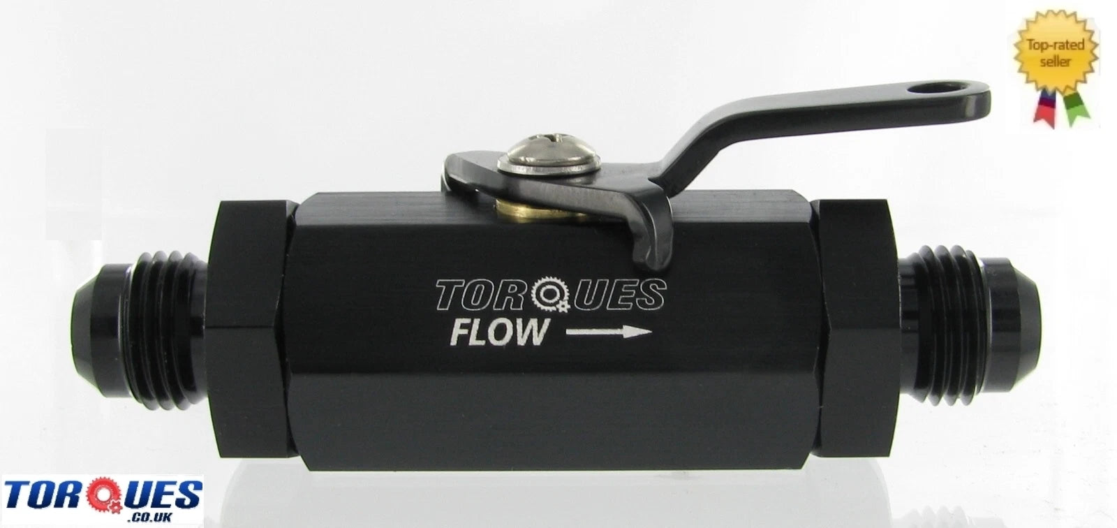 AN -6 (AN6 JIC -06 AN 06 9/16" UNF ) Black Aluminium Inline Shut Off Valve