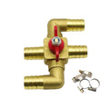 Heater Core Shut Off Valve 4-way Solid Brass Auto | Built Supply Co