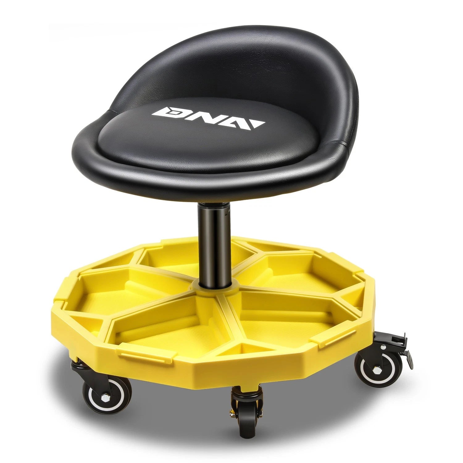 Yellow 350lbs Adjustable Height Mechanics Rolling Work Stool Chair