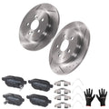Rear Solid Brake Rotors Ceramic Pads for Lexus CT200h 2011-2017 S55159