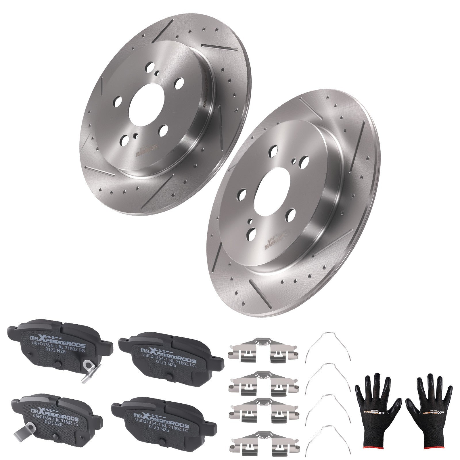 Rear Solid Brake Rotors Ceramic Pads for Lexus CT200h 2011-2017 S55159
