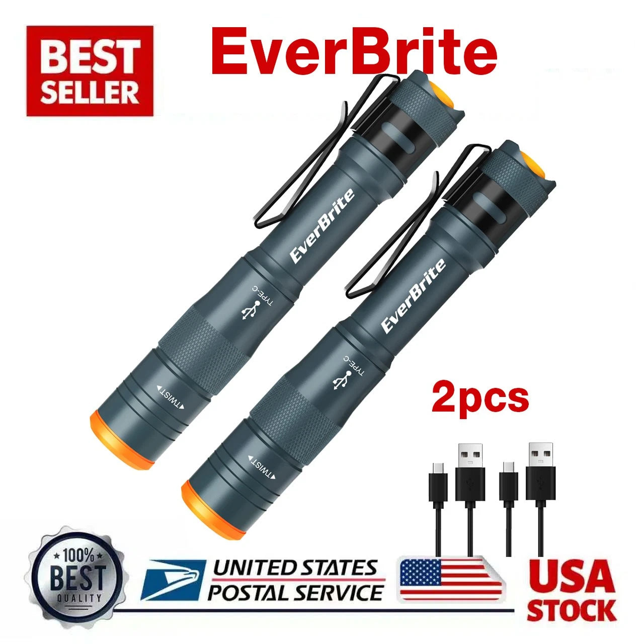 Mini Led Flashlight Powerful Camping Small Torch Clip Penlight Pocket