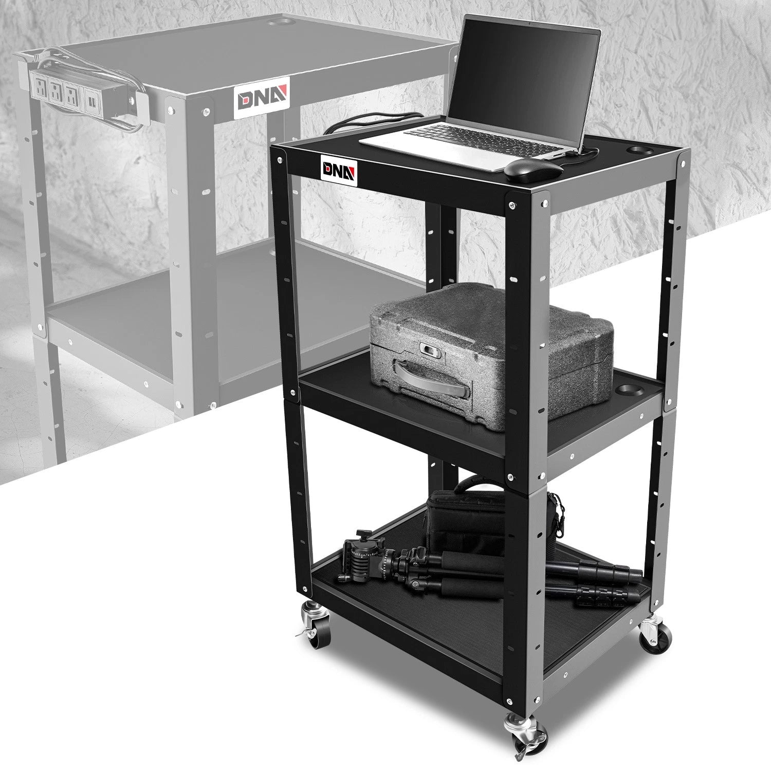 3-layer Steel Shelf Rolling Media Projector Av Cart | Built Supply Co
