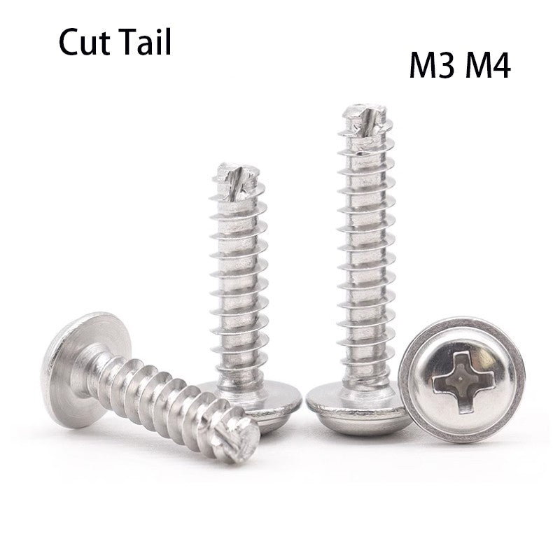 Round Head Flat&Cut Tail With Washers Self Tapping Scre