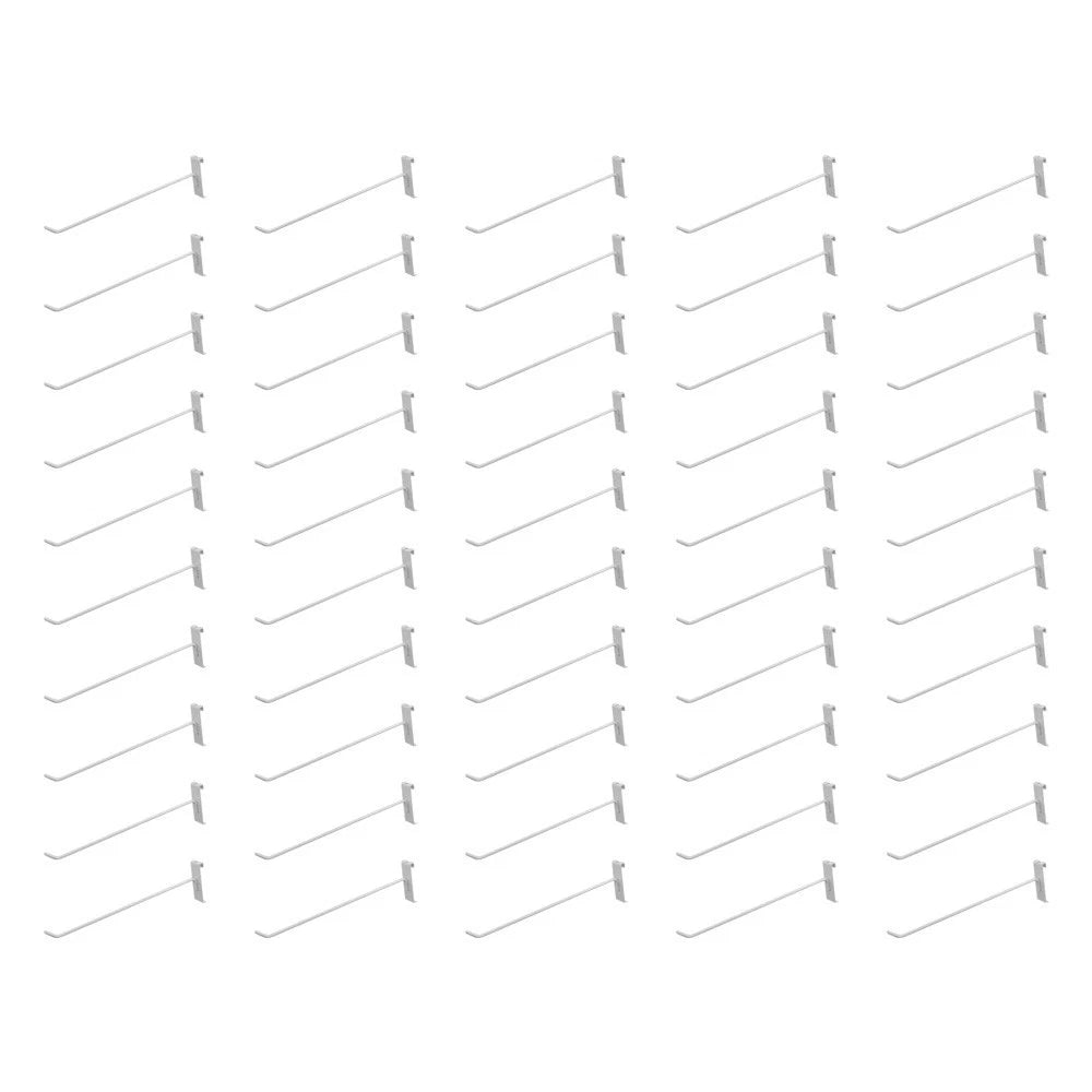 Set Of 12 Inch Length Gloss White Metal Wire Gridwall Hooks Grid Panel