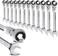Standard Sae Tubing Ratcheting Wrench Reversible Flexible Head