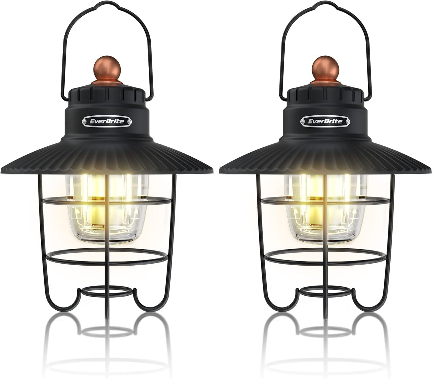 EverBrite 2PCS LED Camping Lantern USB C Rechargeable Lantern with 3