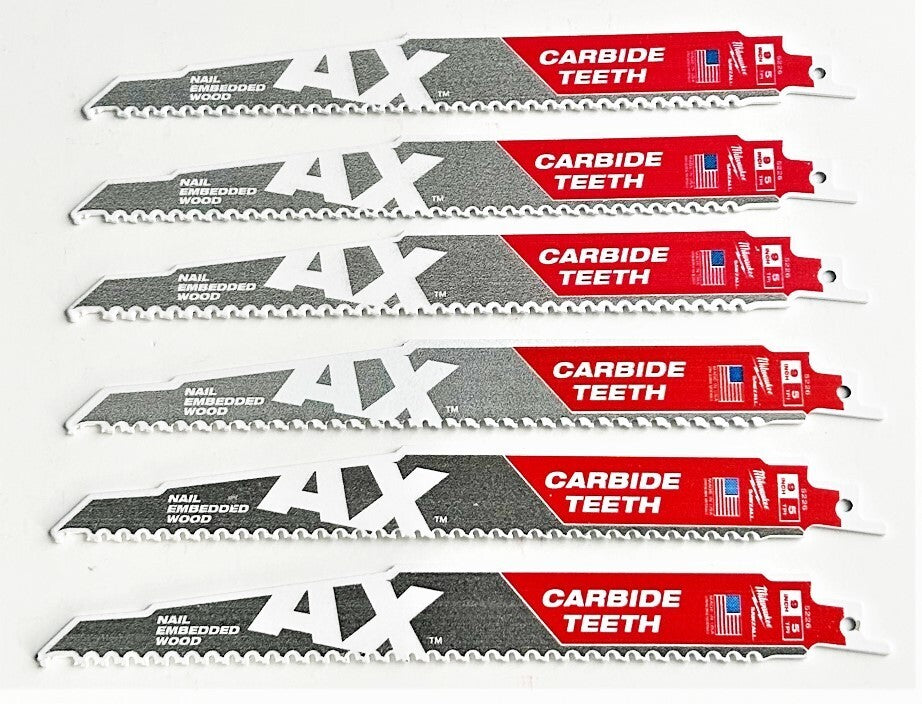 Milwaukee AX 9" Carbide Sawzall Blades