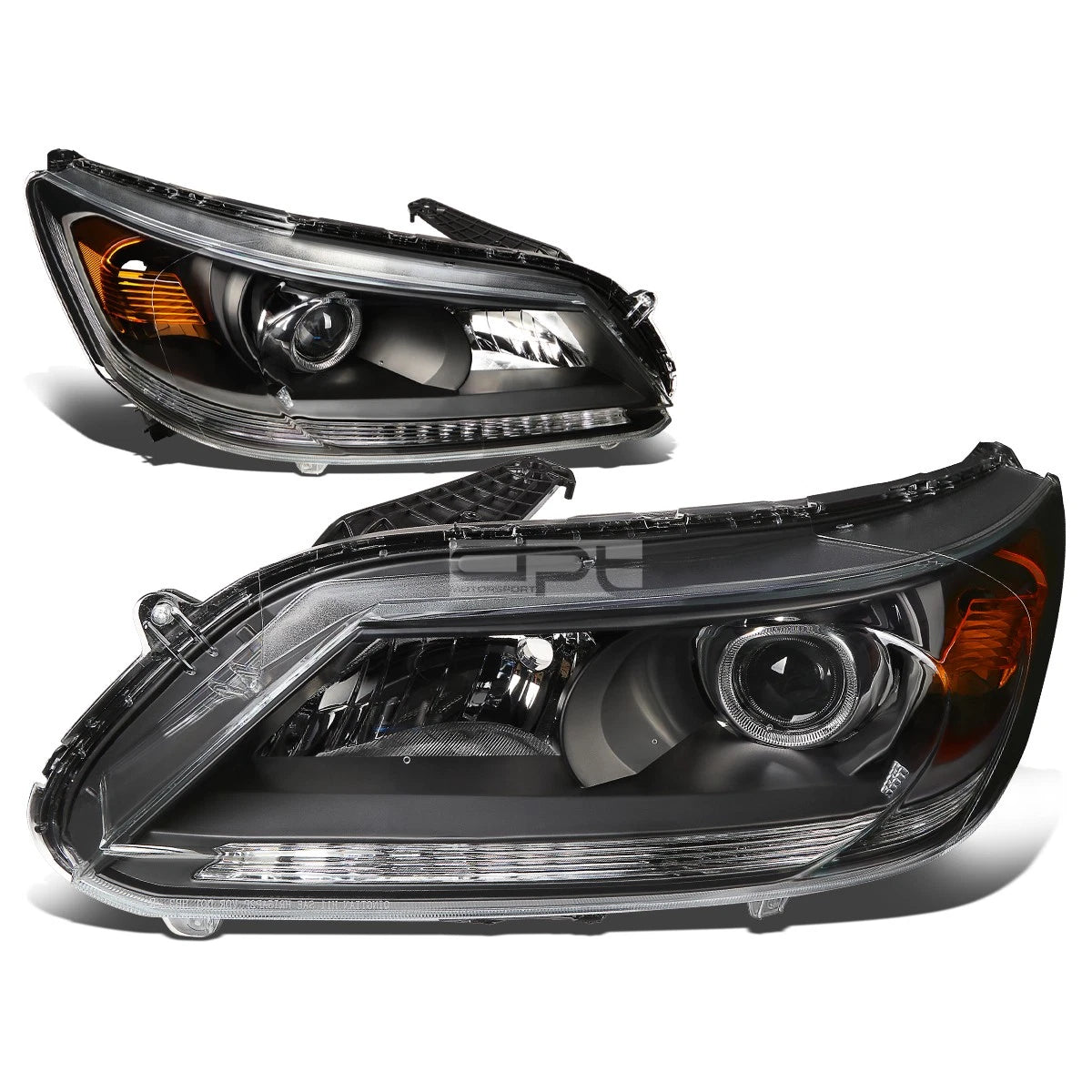 Fit 2013-2015 Honda Accord Pair Black Housing Amber | Built Supply Co