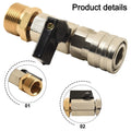 High Pressure Washer Ball Valve 1/4 M22 Quick Connector For Power