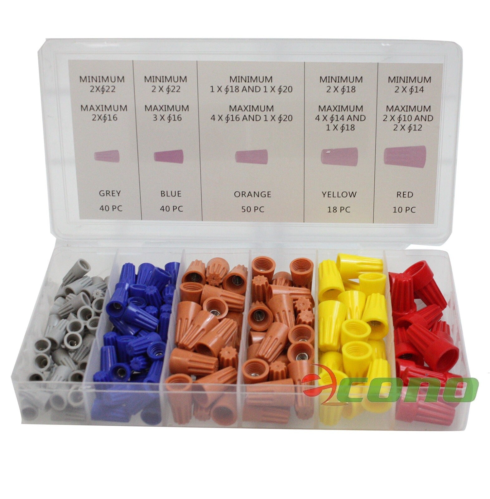 158pc Wire Twist Connectors Assortment Kit by Unbranded