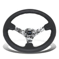 Nrg Reinforced 35cm 3"deep Dish Black Leather Camo Spoke Racing