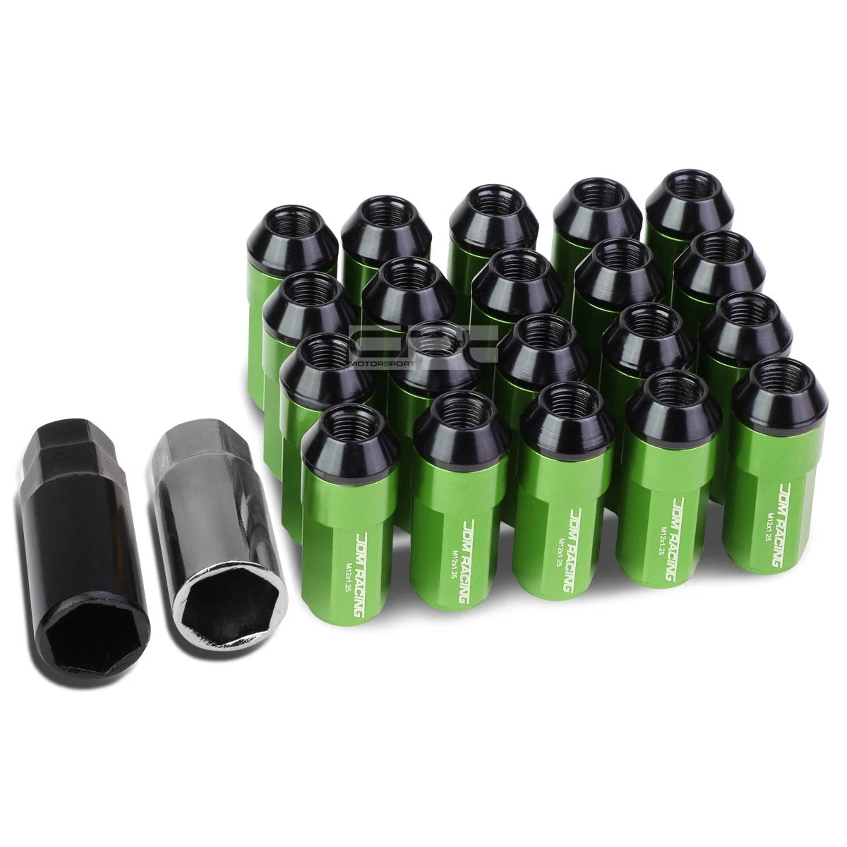 M12x1.25 53mm Tall 23mm Od Green Aluminum Jdm Lug | Built Supply Co