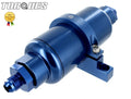 An -6 (an6 Jic -6) Blue Billet Fuel Filter 10 Micron + Billet Cradle