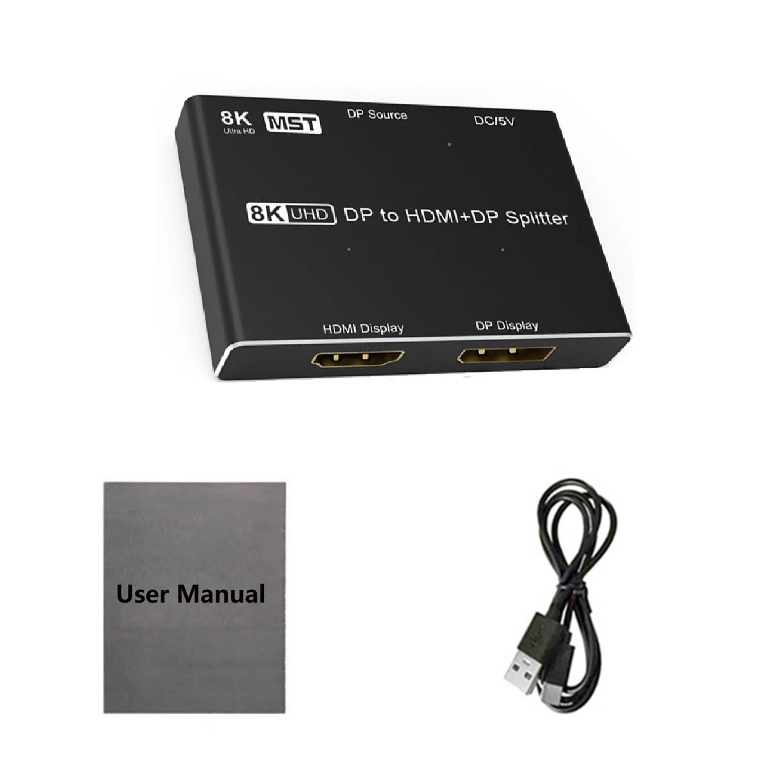 8k 30hz Dp To Hdmi/dp Splitter Repeater 1x2 Mst | Built Supply Co