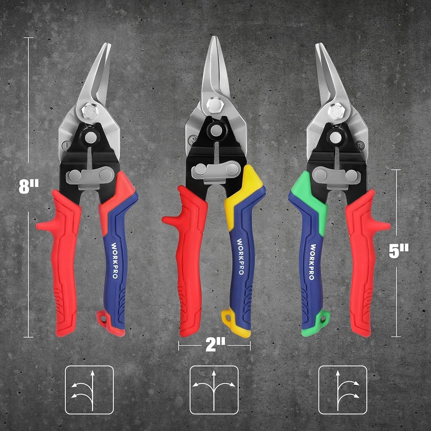 WORKPRO 3 Pieces Aviation Tin Snips Set by WORKPRO