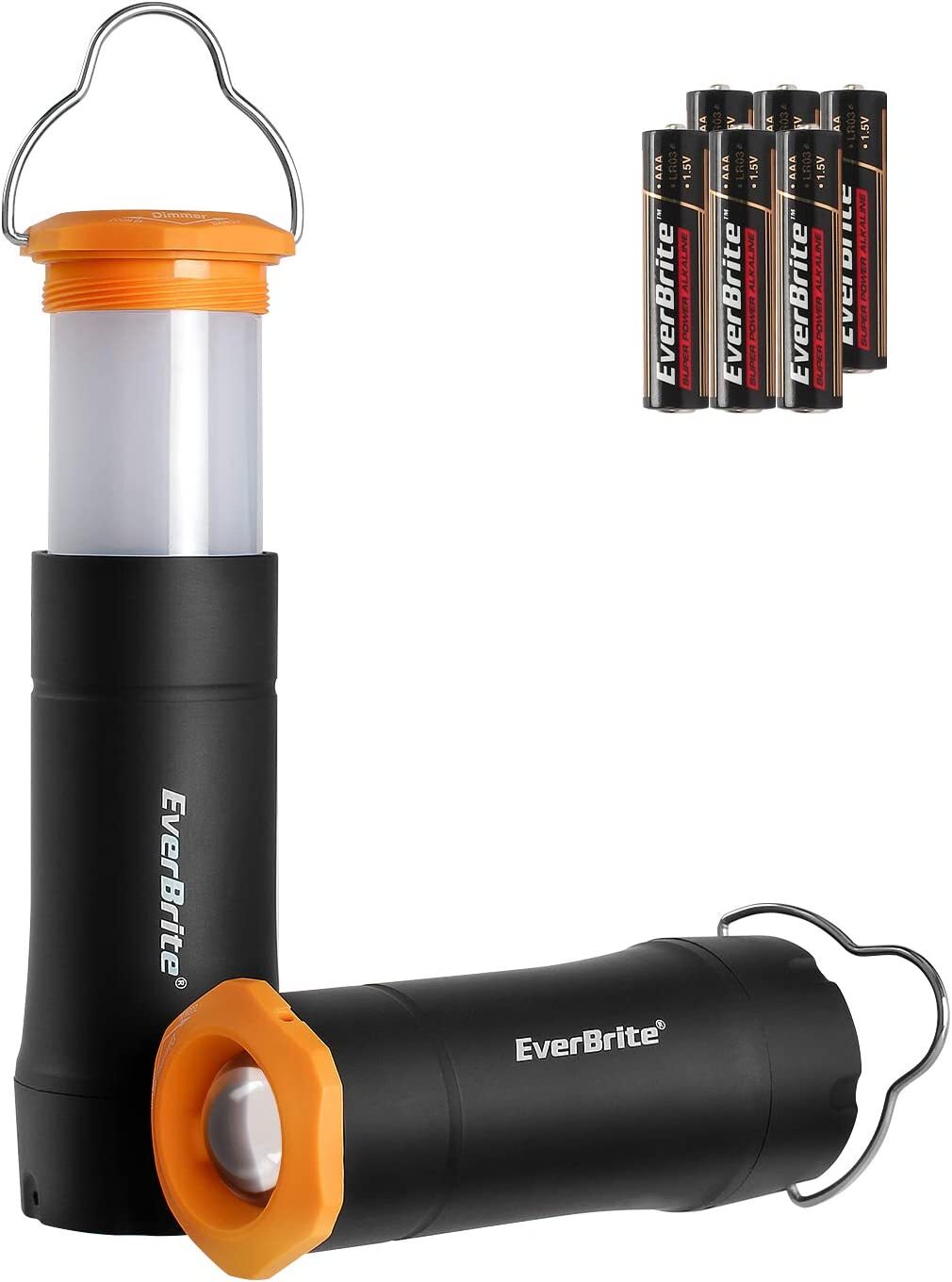 EverBrite 2-in-1 Mini Lanterns&Flashlights w/3 Modes 2Pk AAA Batteries Included