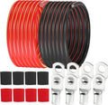 2 Gauge Battery Cable (12 Feet Black, 12 Feet Red) - 2 AWG Copper Clad
