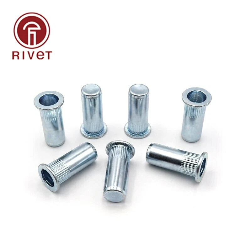 Flat Head Rivet Nut Sealed Vertical Stripe Body Close End Blind Rivet Insert Nut