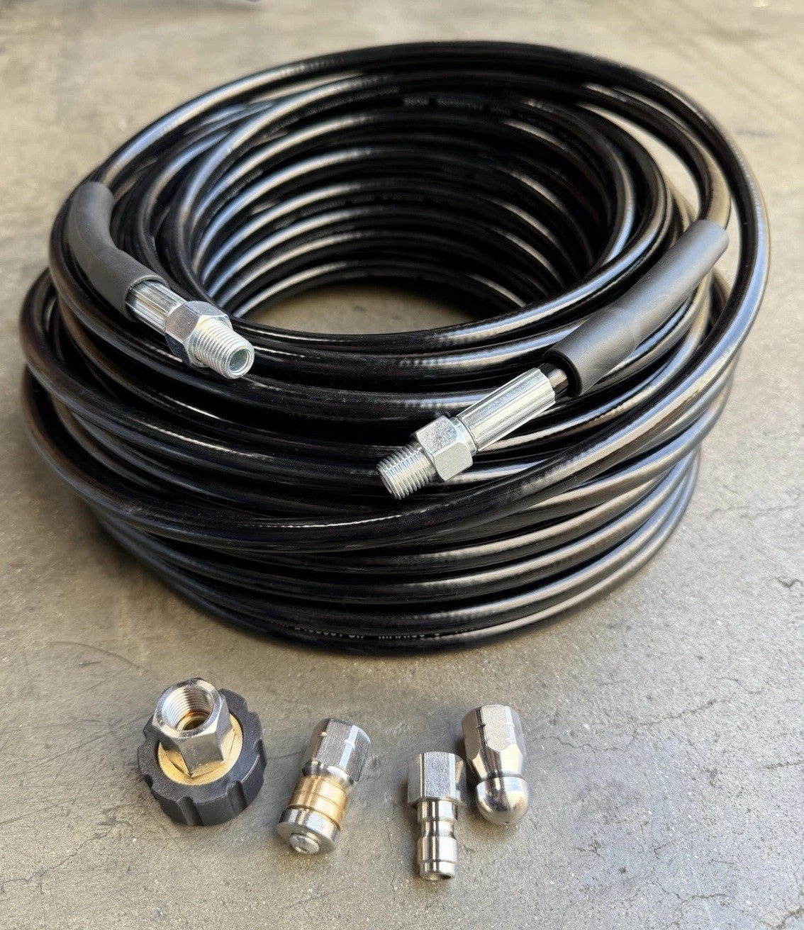 100ft Sewer Jetter Pressure Washer Hose Kit