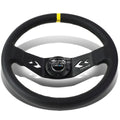 Nrg Aluminum 350mm Racing Steering Wheel Yellow 2-spoke Leather
