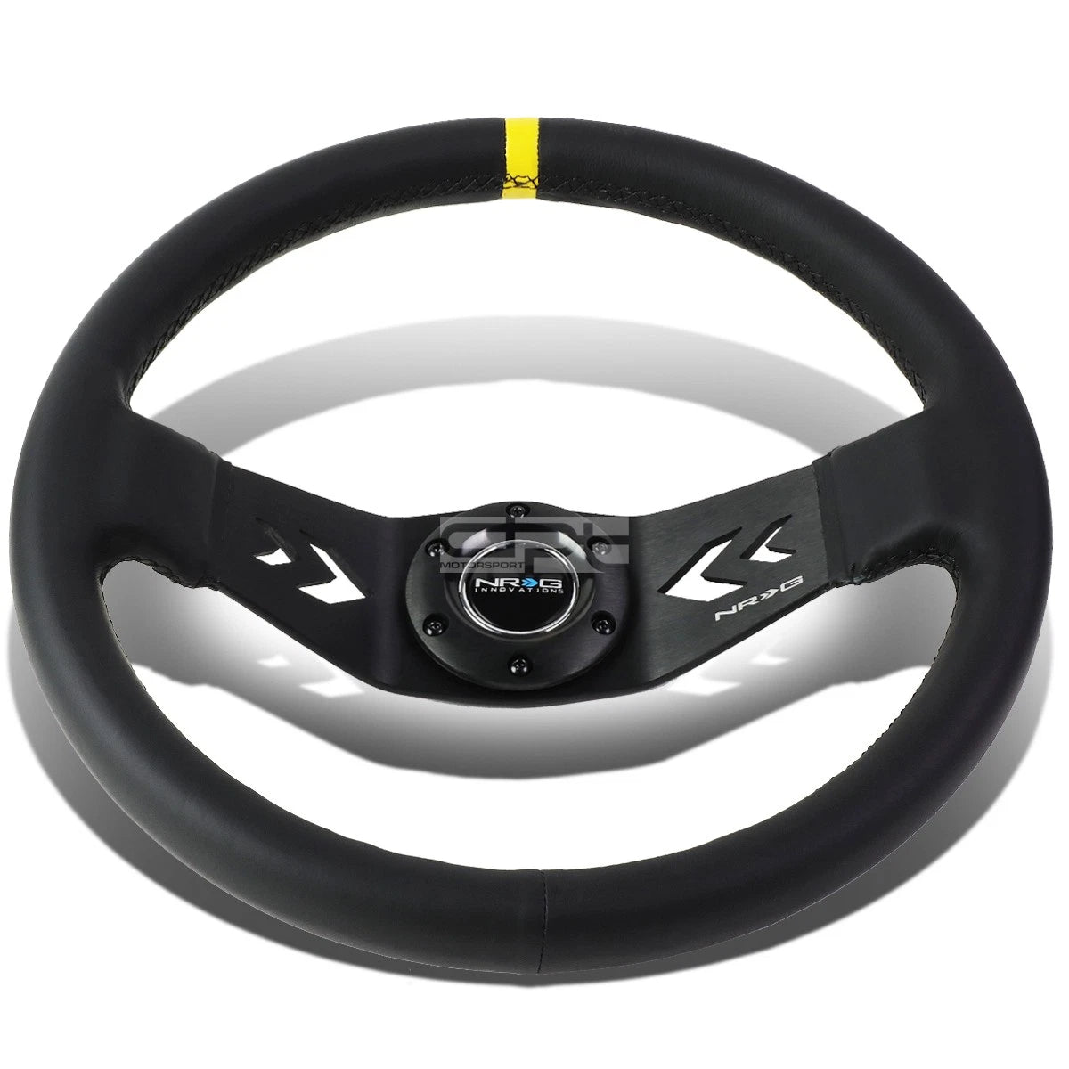 Nrg Aluminum 350mm Racing Steering Wheel Yellow 2-spoke Leather