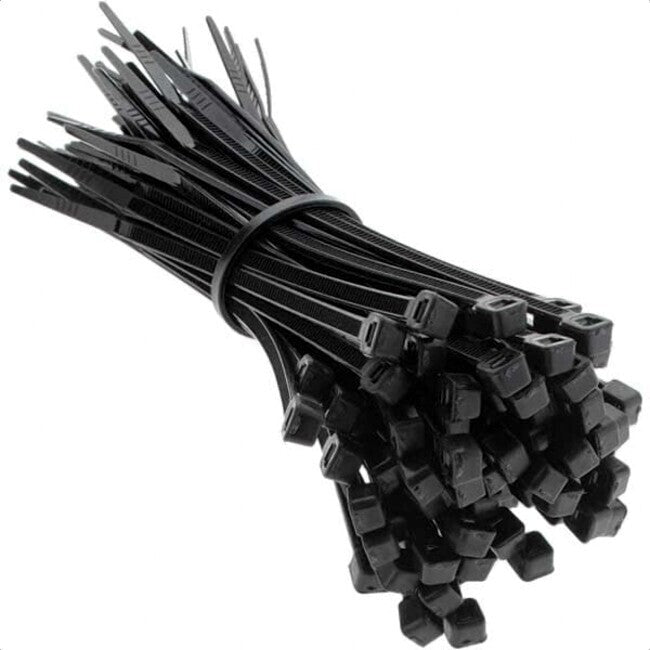 100~8" BLACK CABLE ZIP TIES Heavy Duty UV Resistant UL 6/6 Nylon