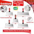 Goldblatt Stainless Steel Taping Knife 6'' 8''10''12'' 14'' Drywall