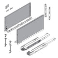 Blum Legrabox F 19-11/16" Standard Drawer Kit, Orion Gray, 125lb Soft