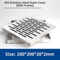 304 Stainless Steel Floor Drain Cover With Frame For Residential And