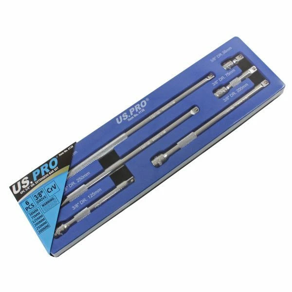 Us Pro 3/8" Drive Extension Bar Set 38-300mm Long Socket Ratchet
