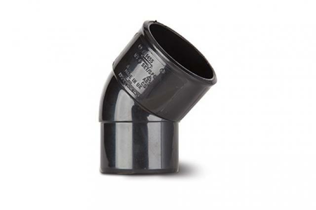 Polypipe 40mm ABS 45° Spigot Street Bend - Black