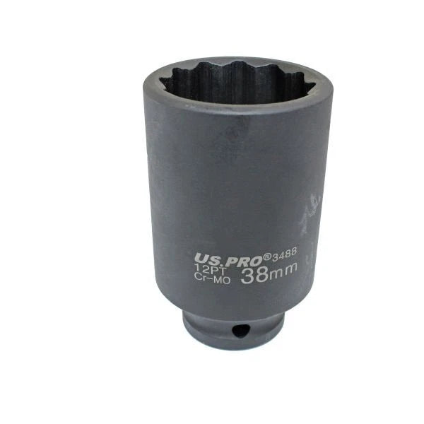 Us Pro 38mm Hub Nut Socket 1/2 Drive 12 Point Cr-mo Deep Impact Tool