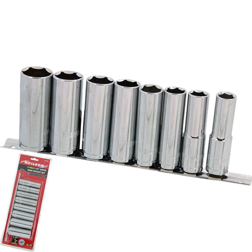 Neilsen Metric Deep Long Reach On Rail Socket Set 1/2" Drive 13mm -