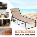 VILLEY Heavy-Duty Folding Chaise Lounge Oversize Lounge Chair Outdoor 440lbs Max