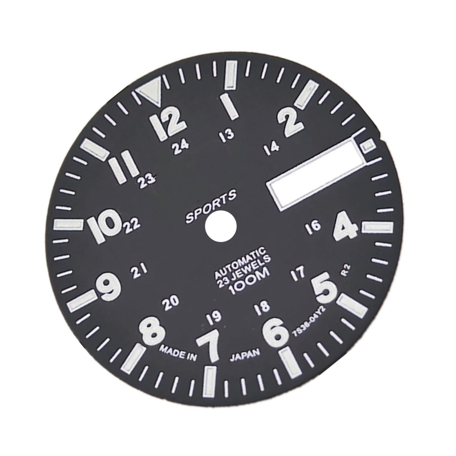 1.11" Black C3 Green Luminous Watch Dial For Nh36a Automatic