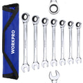 8mm-17mm Ratcheting Combination Wrench Set Metric Wrench With Roll Up