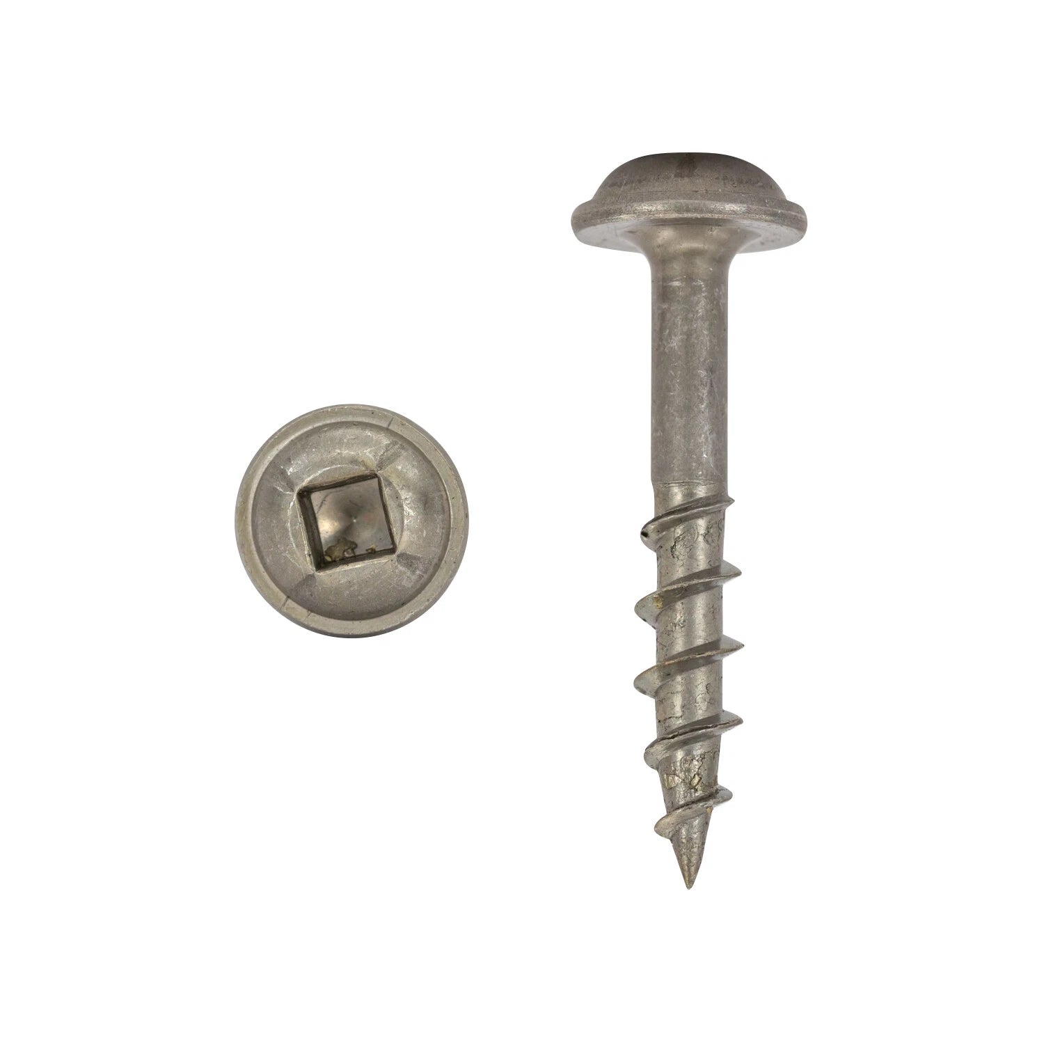 100 Pack #8 X 1" Deck Screws Square Drive Round Washer Head Wood Deep