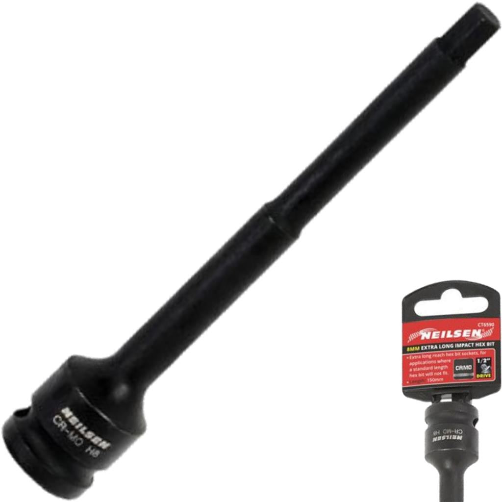 Neilsen 7mm Hex Allen Socket Insert Bit Long Reach 150mm Metric 1/2"Opens in a n