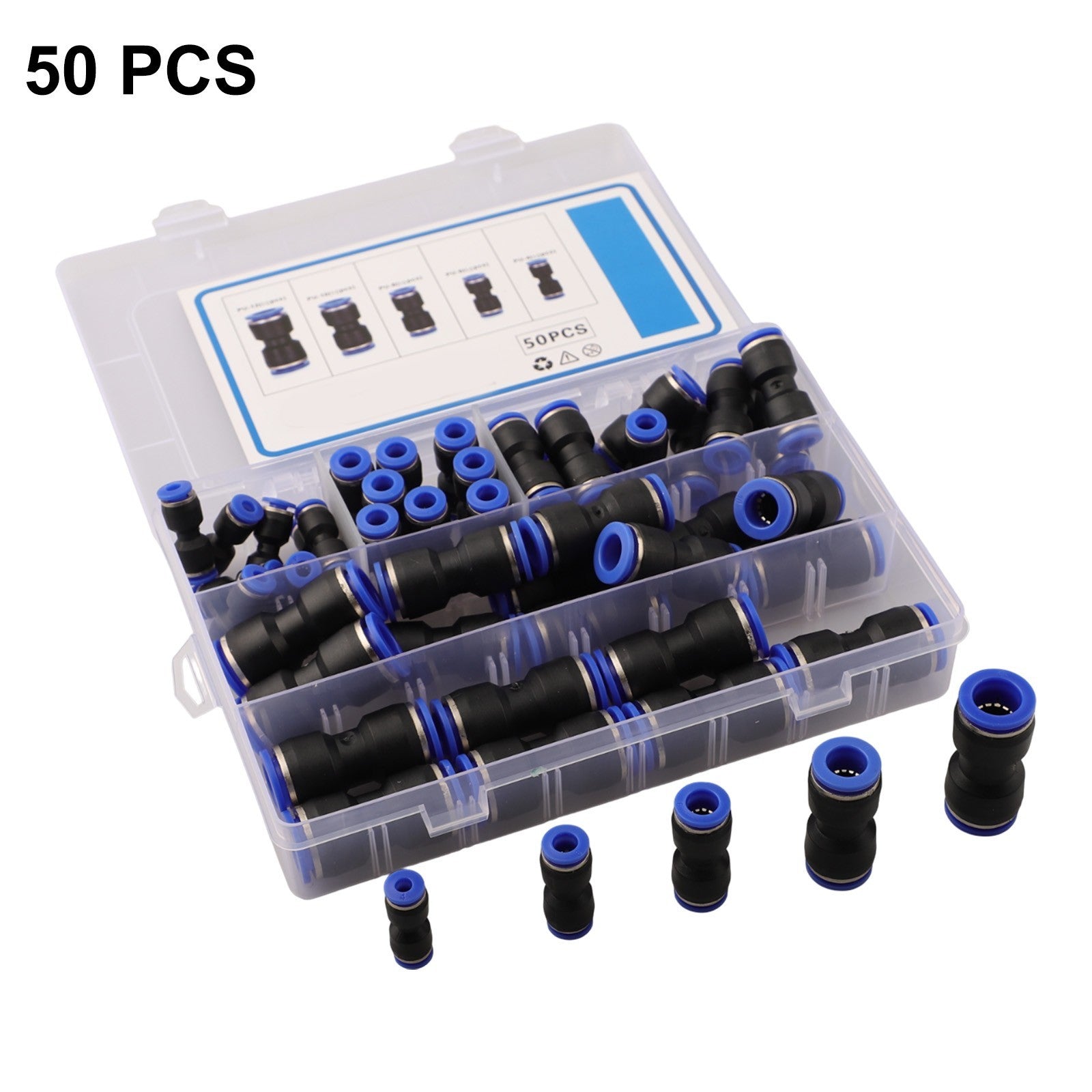 Pneumatic Connector Solutions Pack of 50 Straight Push Types AvailableOpens in a