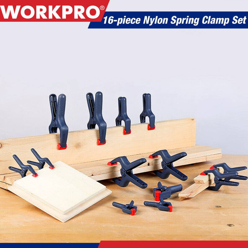 WORKPRO 16PC Spring Clamp Set Nylon Spring Clamp Set 6-1/2" 4-1/2"