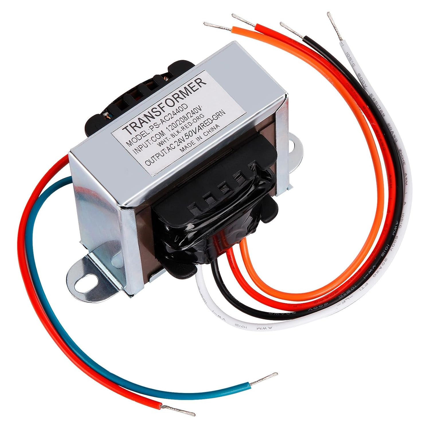 24V 50Va Control Transformer， Primary 120, 208, 240V Secondary 24V